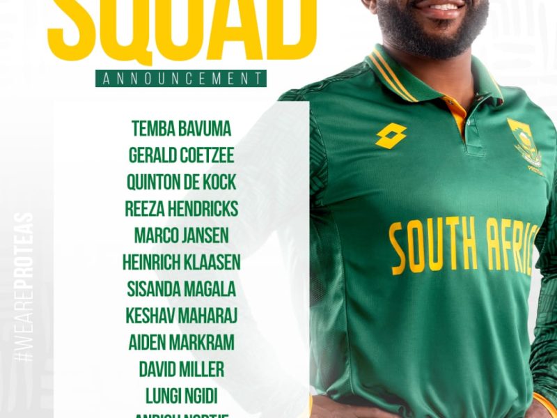 Proteas Name Eight World Cup Debutants In 15-player Squad