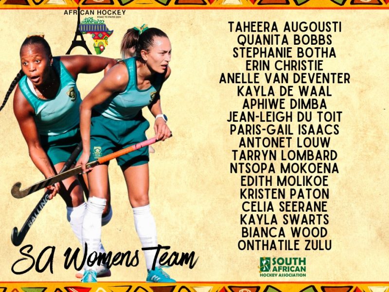 SA Hockey Women named for African Hockey Road to Paris 2024 Qualifier