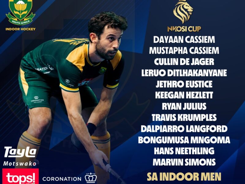 SA Men’s Indoor Hockey Team Announced for 2025 Nkosi Cup
