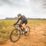 Rebecca van Huyssteen rode to second in the women’s race on a gravel bike and reported that the cold had been a far tougher challenge than the muddy course. Photo by Oakpics.com.