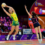 Jamie-Lee Price: Jamie-Lee Price of Australia during the Netball World Cup 2023, Pool F match between Australia and Scotland at Cape Town International Convention Centre Court 1 on July 31, 2023 in Cape Town, South Africa. (Photo by Ashley Vlotman/Gallo Images/Netball World Cup 2023) Netball World Cup