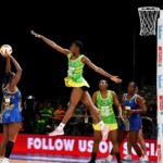 Kadeen Corbin and Elizabeth Mushore: Kadeen Corbin of Barbados and Elizabeth Mushore of Zimbabwe during the Netball World Cup 2023, 13th/14th Place match between Zimbabwe and Barbados at Cape Town International Convention Centre Court 1 on August 04, 2023 in Cape Town, South Africa. (Photo by Ashley Vlotman/Gallo Images/Netball World Cup 2023) Netball World Cup
